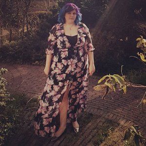 Forever21 Sheer Floral Duster